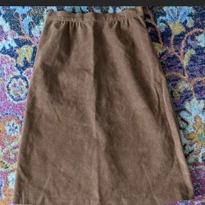 Vintage Suede tan midi skirt - 27" waist